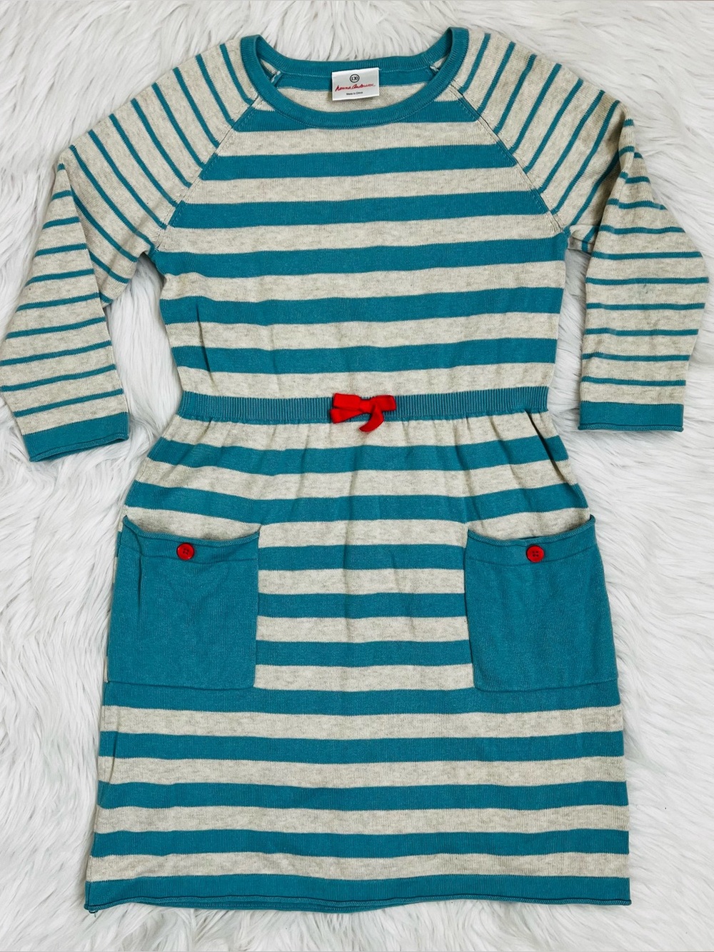 NWOT! Hanna Andersson 100% Cotton Stripped Sweater Dress With Pockets